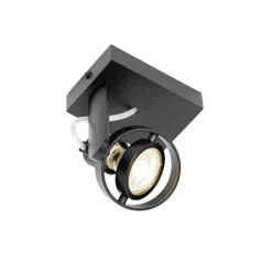 QAZQA Wandstrahler|Deckenstrahler*Moderner Deckenspot schwarz verstellbar GU10 50mm - Master