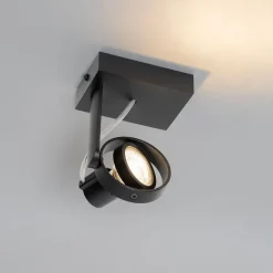 QAZQA Wandstrahler|Deckenstrahler*Moderner Deckenspot schwarz verstellbar GU10 50mm - Master