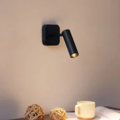 QAZQA Wandstrahler|Deckenstrahler*Moderner Deckenspot schwarz rund GU10 35mm dreh- und neigbar - Kate