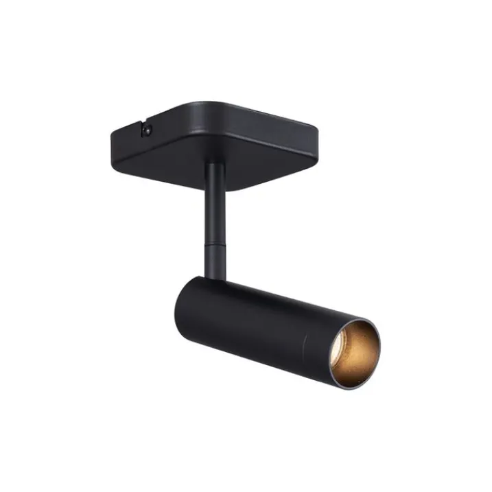 QAZQA Wandstrahler|Deckenstrahler*Moderner Deckenspot schwarz rund GU10 35mm dreh- und neigbar - Kate