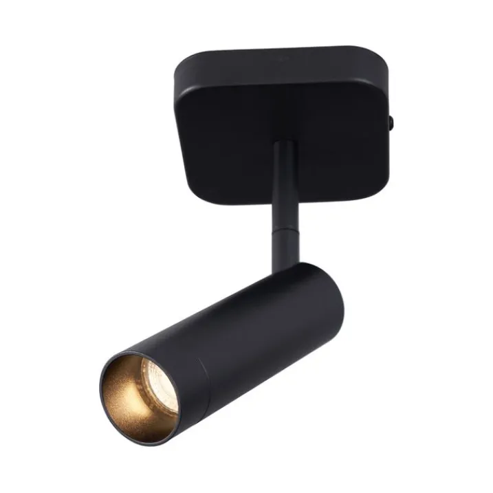 QAZQA Wandstrahler|Deckenstrahler*Moderner Deckenspot schwarz rund GU10 35mm dreh- und neigbar - Kate