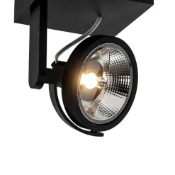 QAZQA Deckenstrahler|Aufbaustrahler*Moderner Deckenspot schwarz verstellbar GU10 111mm - Master