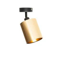 QAZQA Wandstrahler|Deckenstrahler*Moderner Deckenspot schwarz mit Gold - Lofty