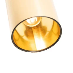 QAZQA Wandstrahler|Deckenstrahler*Moderner Deckenspot schwarz mit Gold - Lofty