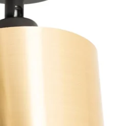 QAZQA Wandstrahler|Deckenstrahler*Moderner Deckenspot schwarz mit Gold - Lofty