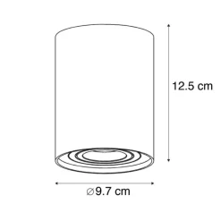 QAZQA Schlafzimmerlampen|Küchenlampen*Moderner Deckenspot schwarz dreh- und neigbar - Rondoo up