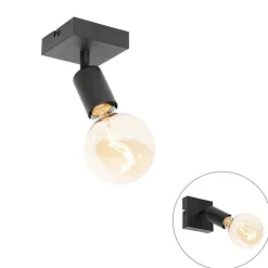 QAZQA Wandstrahler|Deckenstrahler*Moderner Deckenspot schwarz quadratisch - Facil