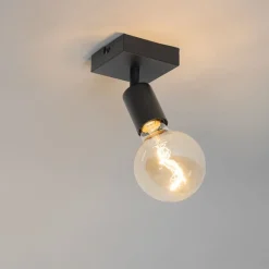 QAZQA Wandstrahler|Deckenstrahler*Moderner Deckenspot schwarz quadratisch - Facil