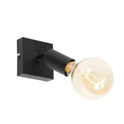 QAZQA Wandstrahler|Deckenstrahler*Moderner Deckenspot schwarz quadratisch - Facil