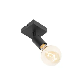 QAZQA Wandstrahler|Deckenstrahler*Moderner Deckenspot schwarz quadratisch - Facil