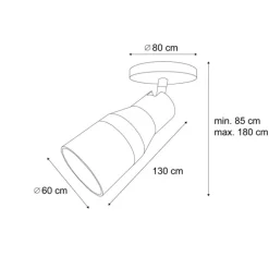 QAZQA Aufbaustrahler|Deckenstrahler*Moderner Deckenstrahler Beige GU10 50 mm rund - Stanley