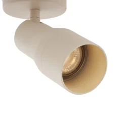 QAZQA Aufbaustrahler|Deckenstrahler*Moderner Deckenstrahler Beige GU10 50 mm rund - Stanley
