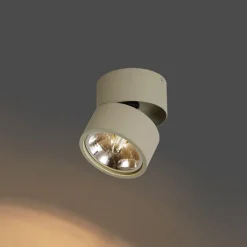 QAZQA Wandstrahler|Deckenstrahler*Moderner Deckenstrahler Beige G9 rund schwenk- und neigbar - Go Nine