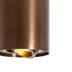 QAZQA Deckenstrahler|Aufbaustrahler*Moderner Deckenstrahler dunkelbronze dreh- und neigbar - Rondoo Up