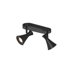 QAZQA Deckenstrahler|Aufbaustrahler*Moderner Deckenstrahler schwarz 2-flammig verstellbar - Triangle