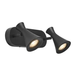 QAZQA Deckenstrahler|Aufbaustrahler*Moderner Deckenstrahler schwarz 2-flammig verstellbar - Triangle