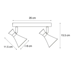 QAZQA Deckenstrahler|Aufbaustrahler*Moderner Deckenstrahler schwarz 2-flammig verstellbar - Triangle