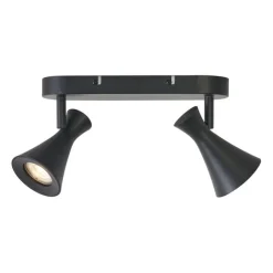 QAZQA Deckenstrahler|Aufbaustrahler*Moderner Deckenstrahler schwarz 2-flammig verstellbar - Triangle