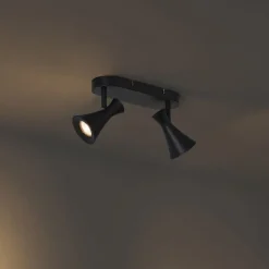 QAZQA Deckenstrahler|Aufbaustrahler*Moderner Deckenstrahler schwarz 2-flammig verstellbar - Triangle