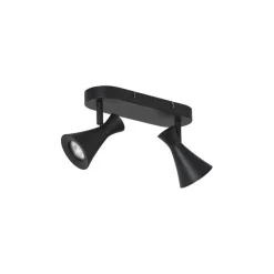 QAZQA Deckenstrahler|Aufbaustrahler*Moderner Deckenstrahler schwarz 2-flammig verstellbar - Triangle