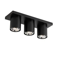 QAZQA Deckenstrahler|Aufbaustrahler*Moderner Deckenstrahler schwarz 3-flammig - Tubo