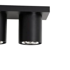 QAZQA Deckenstrahler|Aufbaustrahler*Moderner Deckenstrahler schwarz 3-flammig - Tubo