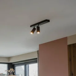 QAZQA Deckenstrahler|Aufbaustrahler*Moderner Deckenstrahler schwarz 2-flammig verstellbar - Renna