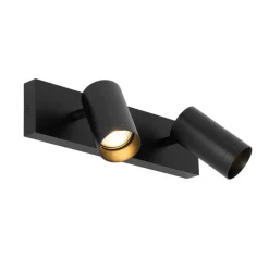 QAZQA Deckenstrahler|Aufbaustrahler*Moderner Deckenstrahler schwarz verstellbar 2-flammig - Jeana Luxe