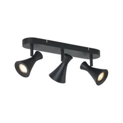 QAZQA Deckenstrahler|Aufbaustrahler*Moderner Deckenstrahler schwarz 3-flammig verstellbar - Triangle