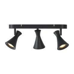 QAZQA Deckenstrahler|Aufbaustrahler*Moderner Deckenstrahler schwarz 3-flammig verstellbar - Triangle