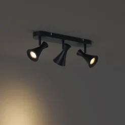 QAZQA Deckenstrahler|Aufbaustrahler*Moderner Deckenstrahler schwarz 3-flammig verstellbar - Triangle