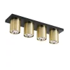 QAZQA Deckenstrahler|Aufbaustrahler*Moderner Deckenstrahler schwarz mit Gold 4-flammig – Tubo