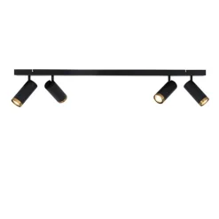 QAZQA Deckenstrahler|Aufbaustrahler*Moderner Deckenstrahler schwarz mit Bronze 4-flammig verstellbar – Renna