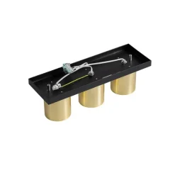 QAZQA Deckenstrahler|Aufbaustrahler*Moderner Deckenstrahler Schwarz mit Gold 3-flammig – Tubo