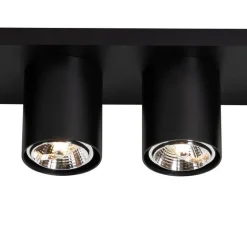 QAZQA Deckenstrahler|Aufbaustrahler*Moderner Deckenstrahler schwarz 4-flammig - Tubo