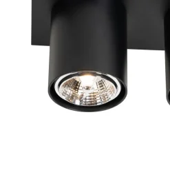 QAZQA Deckenstrahler|Aufbaustrahler*Moderner Deckenstrahler schwarz 2-flammig - Tubo