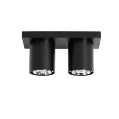 QAZQA Deckenstrahler|Aufbaustrahler*Moderner Deckenstrahler schwarz 2-flammig - Tubo