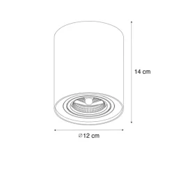 QAZQA Deckenstrahler|Aufbaustrahler*Moderner Deckenstrahler schwarz dreh- und neigbar AR70 - Rondoo Up