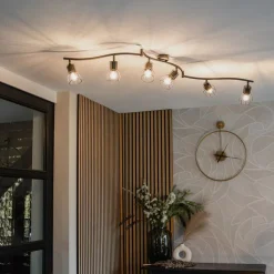 QAZQA Küchenlampen|Esszimmerlampen*Moderner Deckenstrahler schwarz 145 cm 6-flammig - Botu