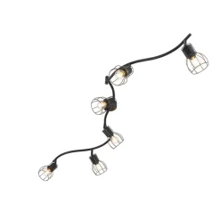 QAZQA Küchenlampen|Esszimmerlampen*Moderner Deckenstrahler schwarz 145 cm 6-flammig - Botu