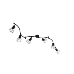 QAZQA Küchenlampen|Esszimmerlampen*Moderner Deckenstrahler schwarz 145 cm 6-flammig - Botu