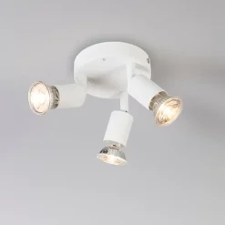 QAZQA Deckenstrahler|Aufbaustrahler*Moderner Deckenstrahler weiß rund - Jeany 3