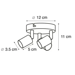 QAZQA Deckenstrahler|Aufbaustrahler*Moderner Deckenstrahler weiß rund - Jeany 3