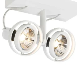 QAZQA Deckenstrahler|Aufbaustrahler*Moderner Deckenstrahler weiß 2-flammig GU10 70mm - Master