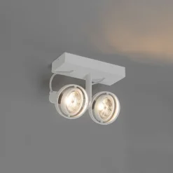 QAZQA Deckenstrahler|Aufbaustrahler*Moderner Deckenstrahler weiß 2-flammig GU10 70mm - Master