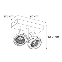 QAZQA Deckenstrahler|Aufbaustrahler*Moderner Deckenstrahler weiß 2-flammig GU10 70mm - Master