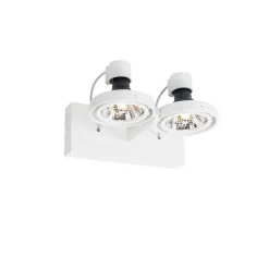 QAZQA Deckenstrahler|Aufbaustrahler*Moderner Deckenstrahler weiß 2-flammig GU10 70mm - Master