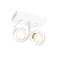 QAZQA Deckenstrahler|Aufbaustrahler*Moderner Deckenstrahler weiß 2-flammig GU10 50mm - Master