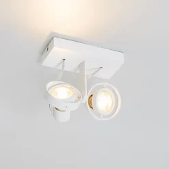QAZQA Deckenstrahler|Aufbaustrahler*Moderner Deckenstrahler weiß 2-flammig GU10 50mm - Master