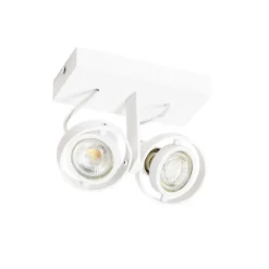 QAZQA Deckenstrahler|Aufbaustrahler*Moderner Deckenstrahler weiß 2-flammig GU10 50mm - Master